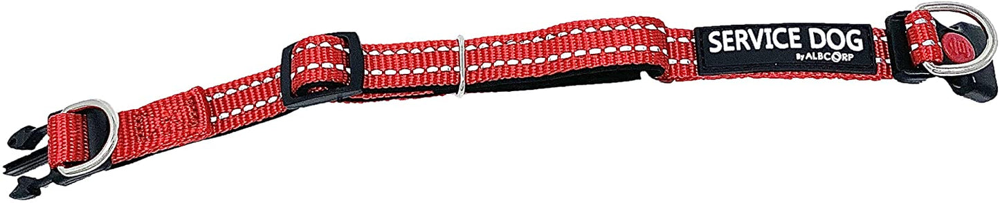 Albcorp Reflective Service Dog Collar - Service Dog Rubber Patch - Sizes XS- XL, for Service Animal Leashes or ID Tags-Service Dog Collar-AlbCorpShop