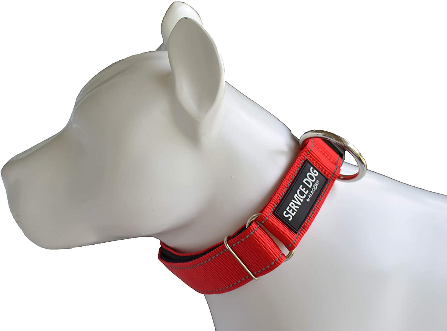 Albcorp Reflective Service Dog Collar - Service Dog Rubber Patch - Sizes XS- XL, for Service Animal Leashes or ID Tags-Service Dog Collar-AlbCorpShop