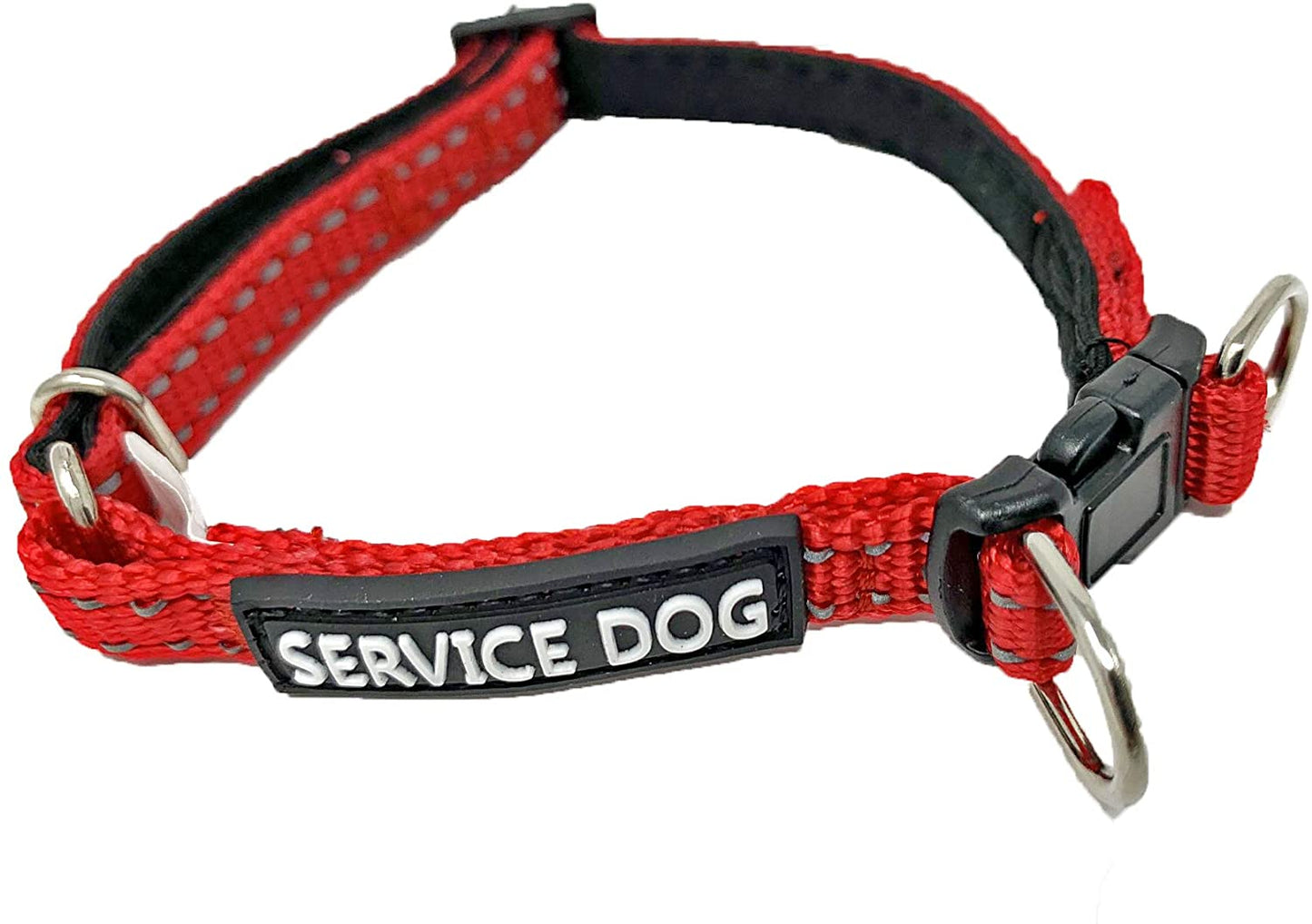 Albcorp Reflective Service Dog Collar - Service Dog Rubber Patch - Sizes XS- XL, for Service Animal Leashes or ID Tags-Service Dog Collar-AlbCorpShop