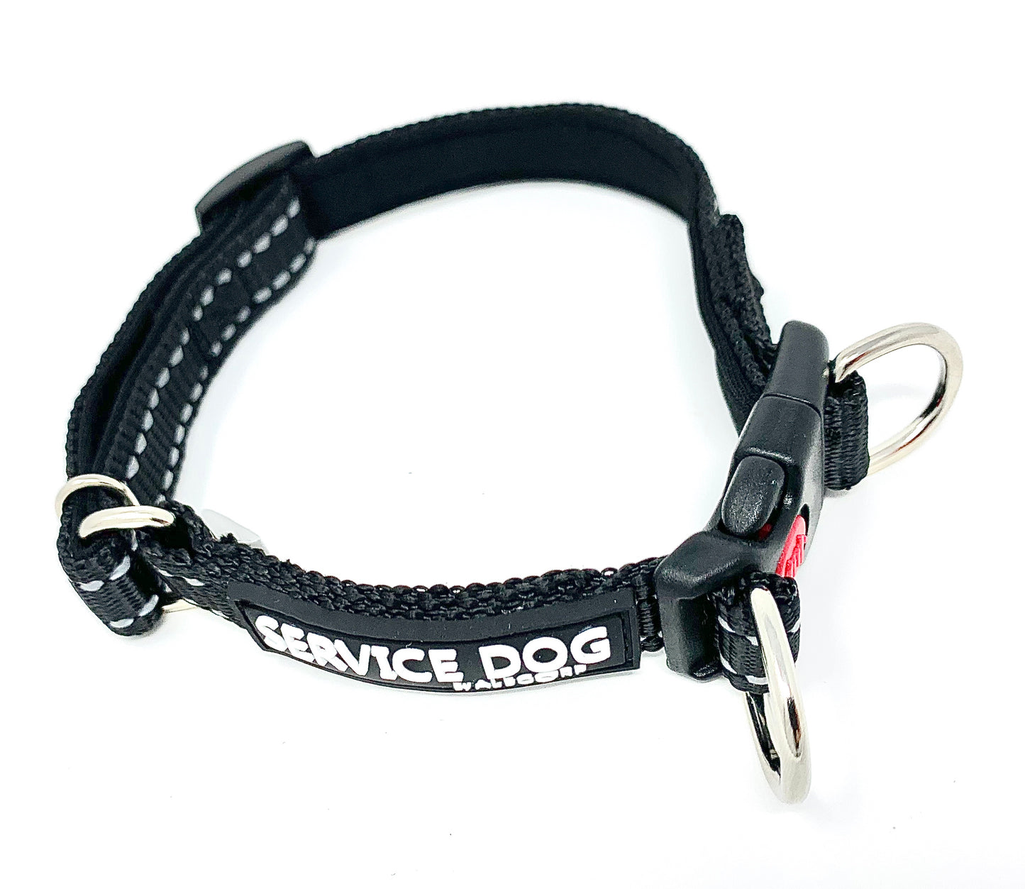 Albcorp Reflective Service Dog Collar - Service Dog Rubber Patch - Sizes XS- XL, for Service Animal Leashes or ID Tags-Service Dog Collar-AlbCorpShop