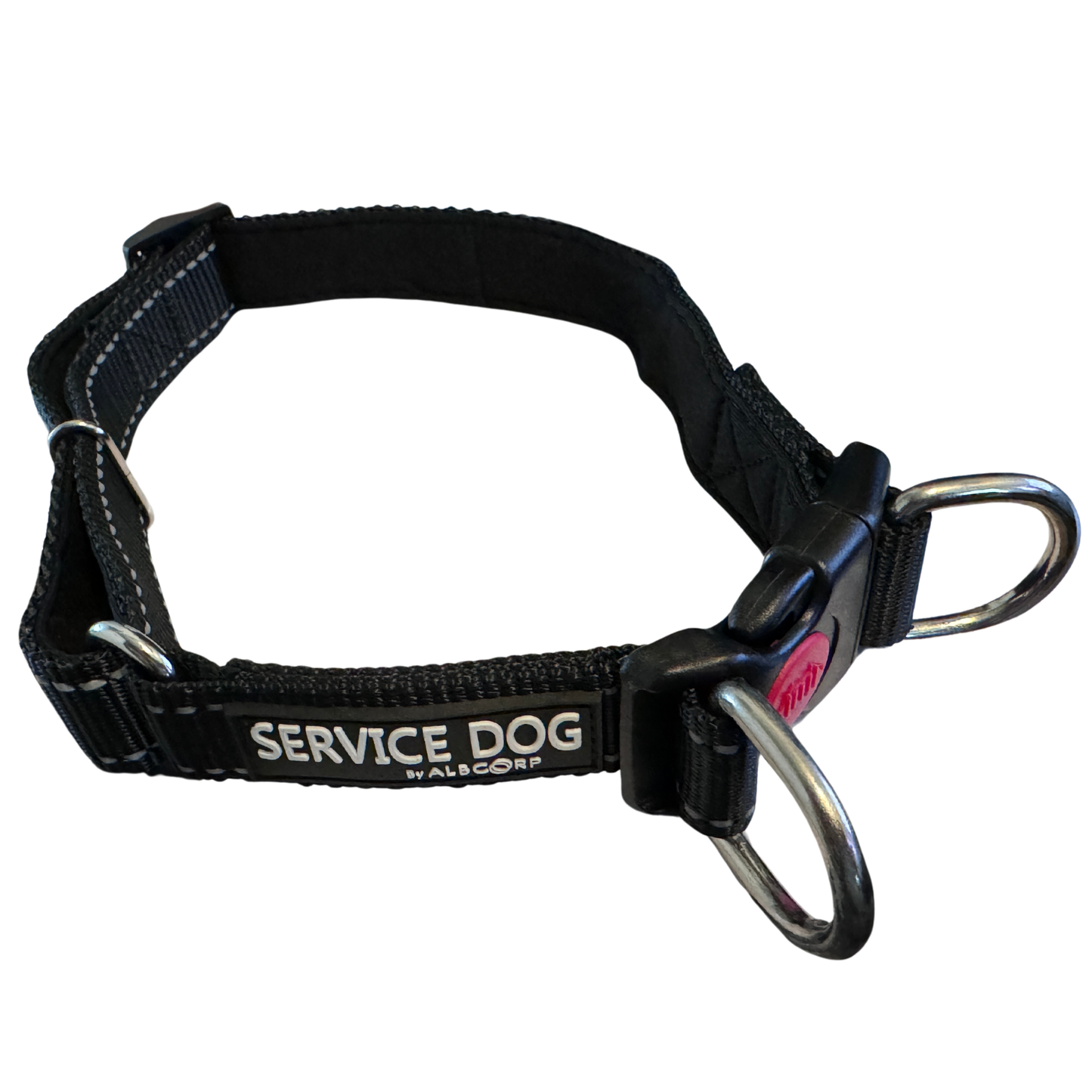 Albcorp Reflective Service Dog Collar - Service Dog Rubber Patch - Sizes XS- XL, for Service Animal Leashes or ID Tags-Service Dog Collar-AlbCorpShop
