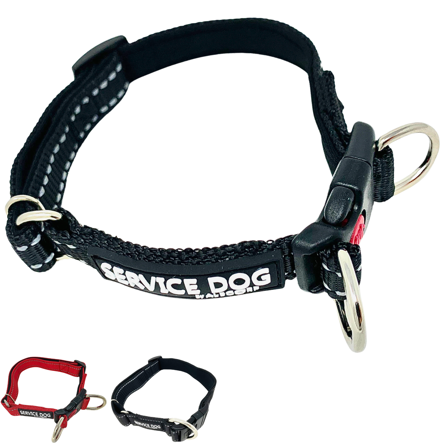 Albcorp Reflective Service Dog Collar - Service Dog Rubber Patch - Sizes XS- XL, for Service Animal Leashes or ID Tags-Service Dog Collar-AlbCorpShop