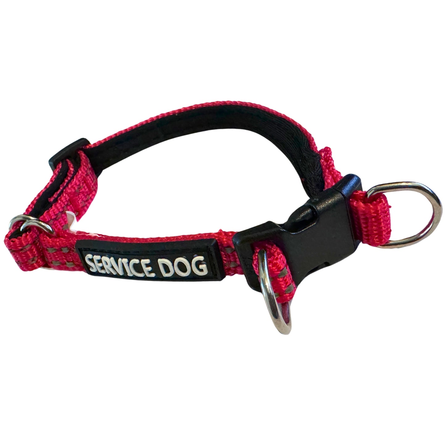 Albcorp Reflective Service Dog Collar - Service Dog Rubber Patch - Sizes XS- XL, for Service Animal Leashes or ID Tags-Service Dog Collar-AlbCorpShop