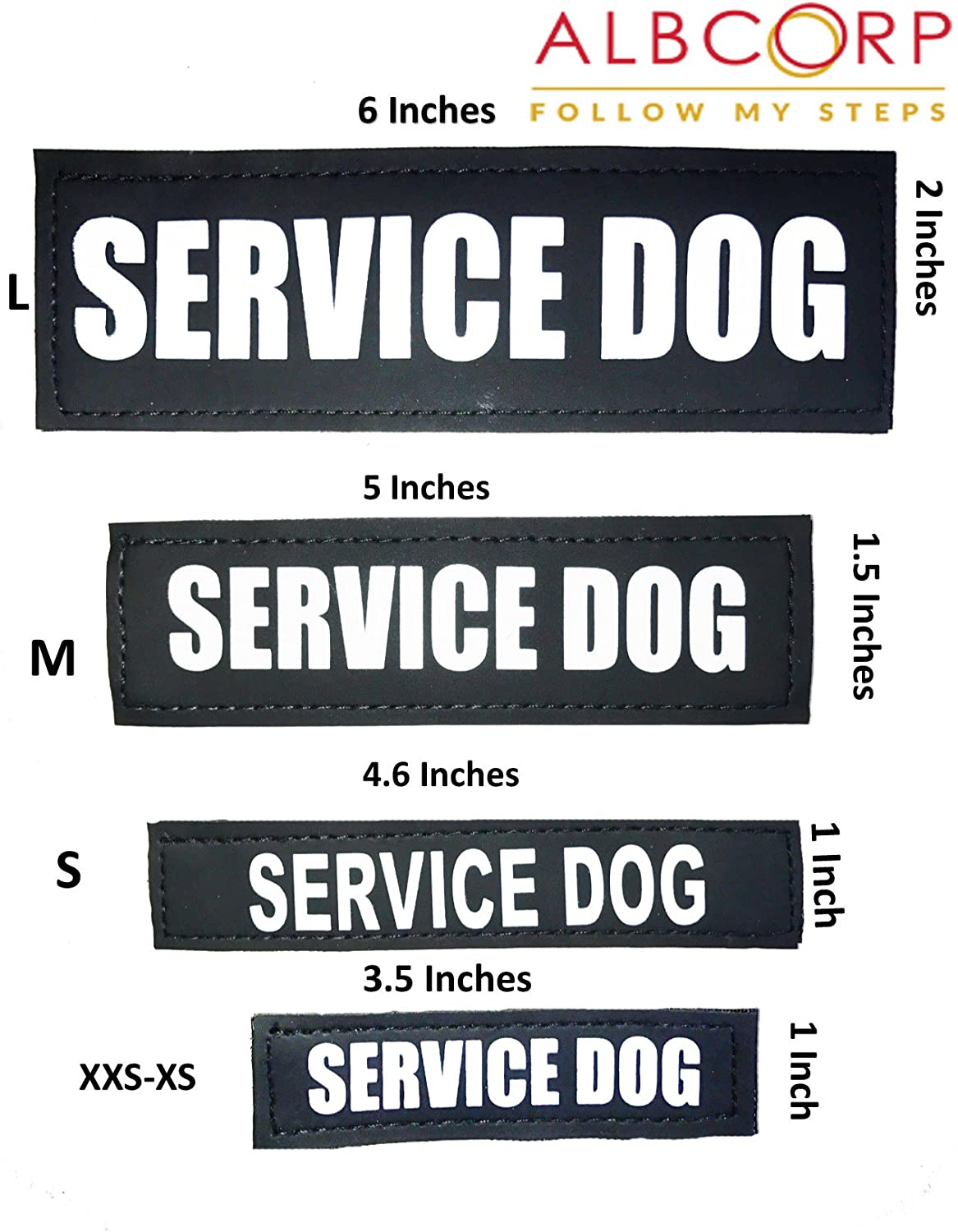 Albcorp Reflective Dog Patches with Hook Backing