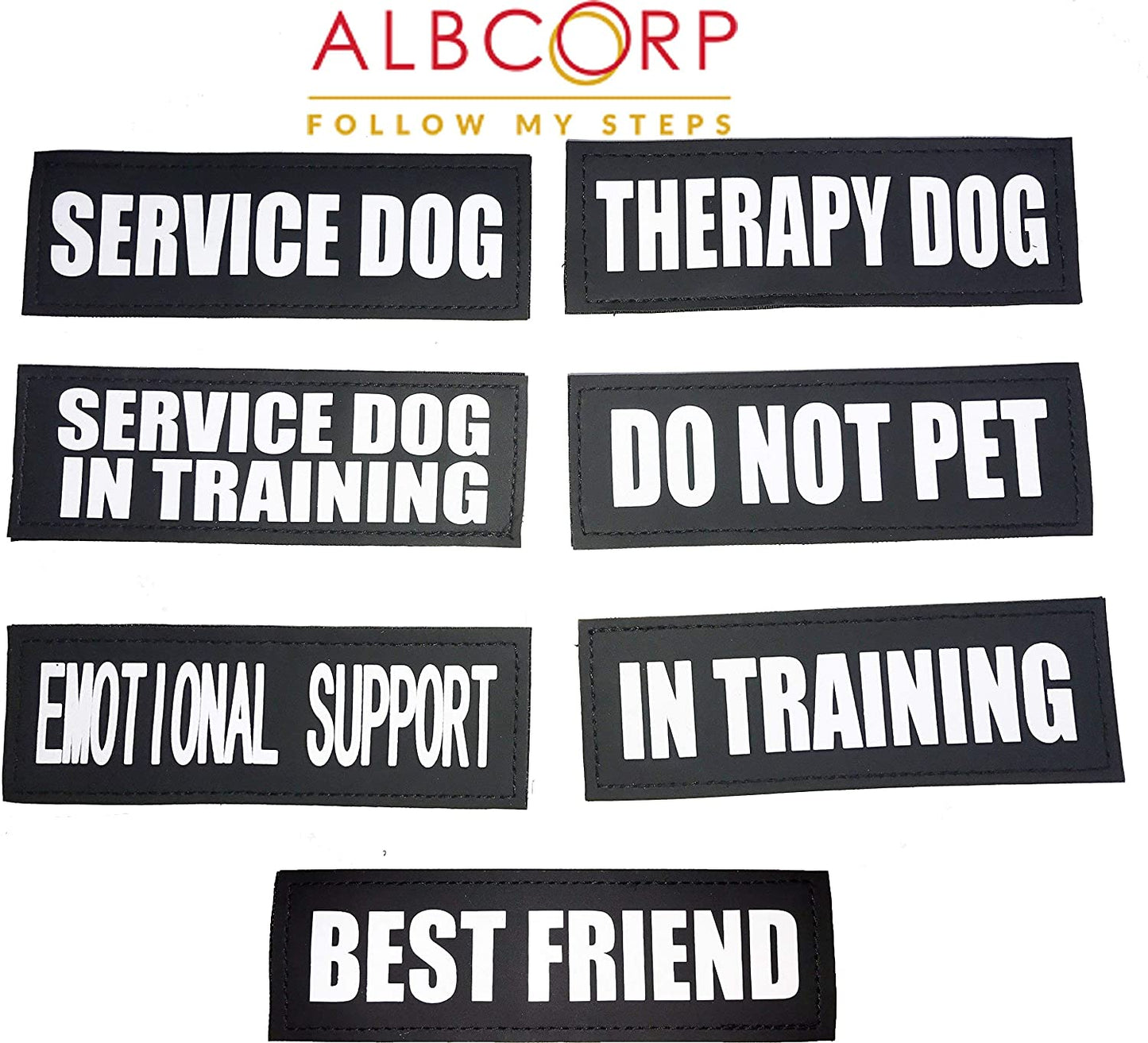 Albcorp Reflective Dog Patches with Hook Backing