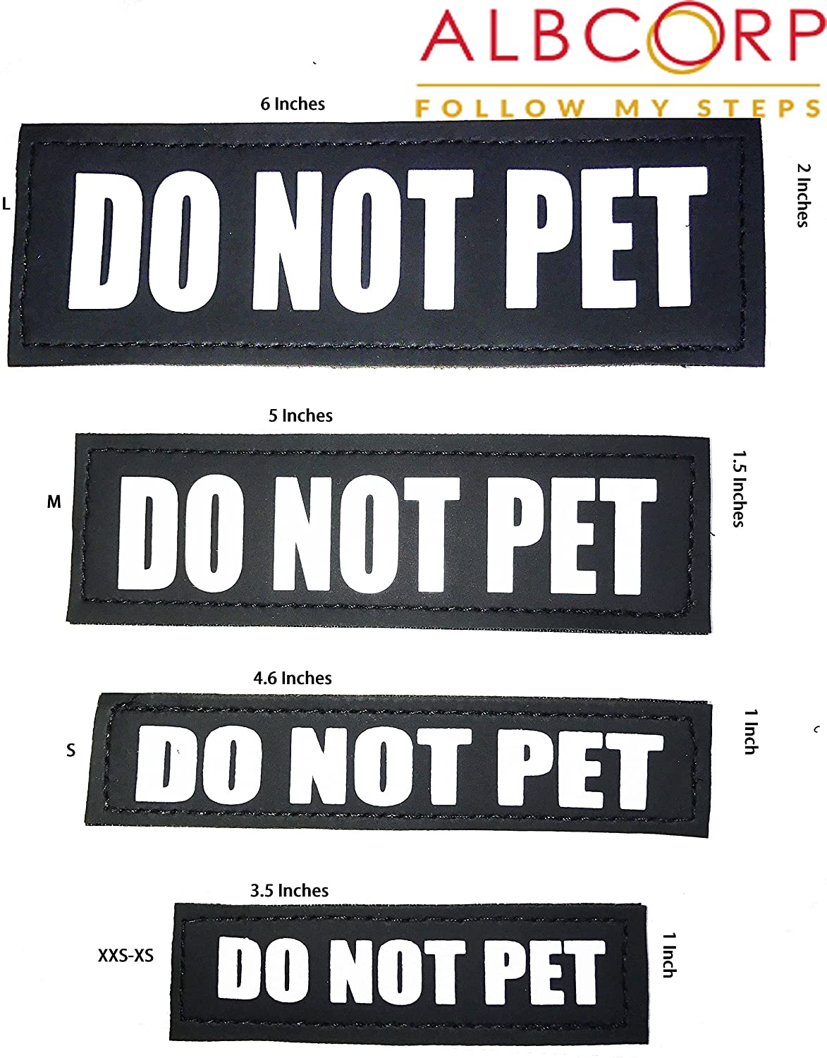 Albcorp Reflective Dog Patches with Hook Backing