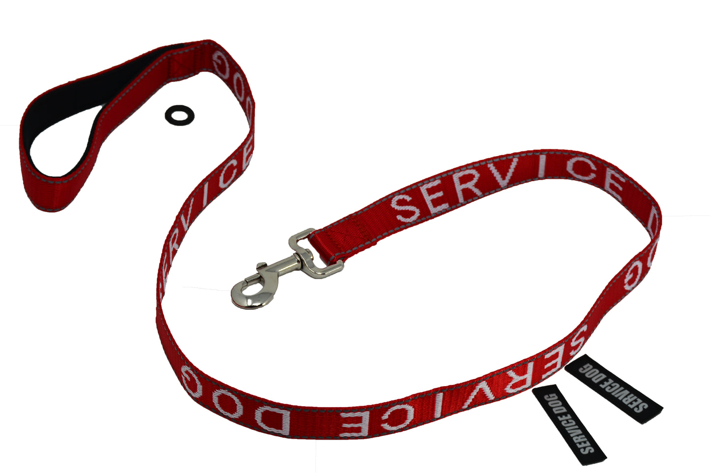 Albcorp Service Dog Leash - Embroidered- Emotional Support Dog Leash with Padded Neoprene Handle and Reflective Threads, 4 Feet, for Harnesses, Vests or Collars-Service Dog Leash-AlbCorpShop