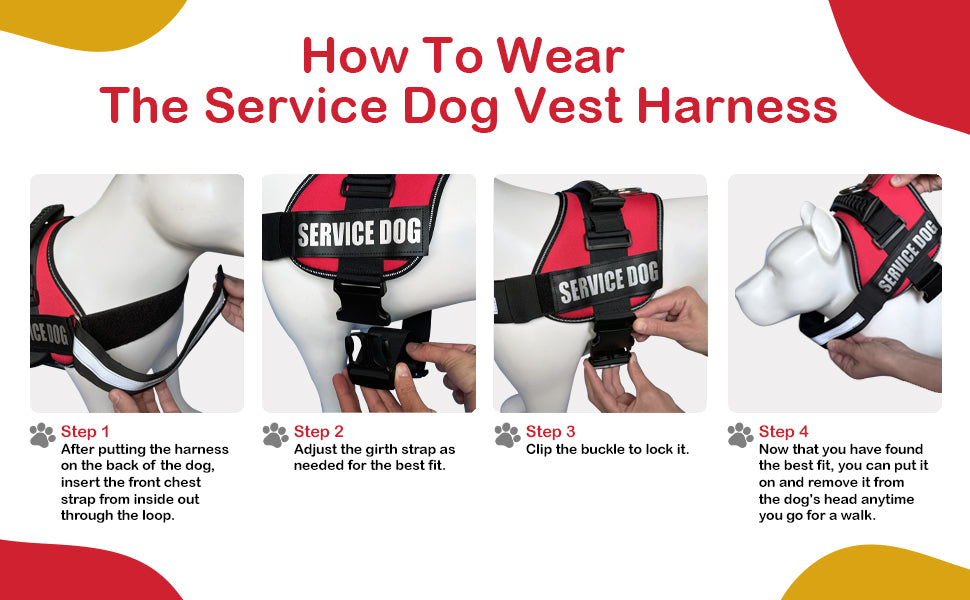 ALBCORP Reflective Service Dog Vest Harness -XXS to XL, Red Camo-Dog Vest Harness-AlbCorpShop