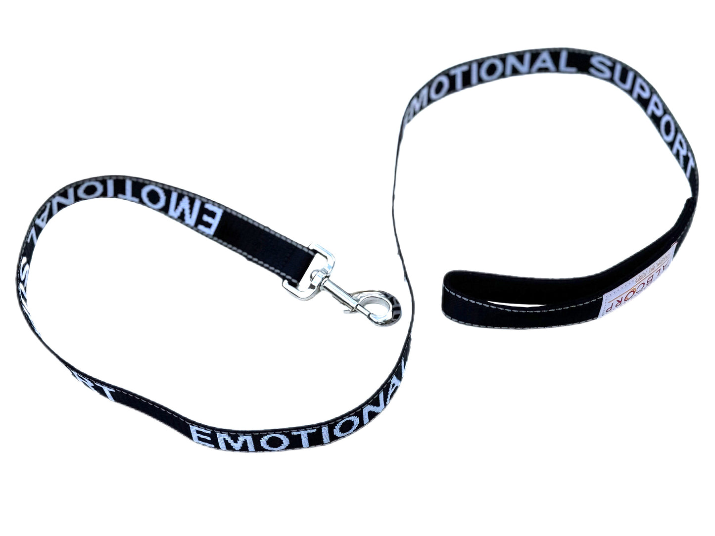 Albcorp Service Dog Leash - Embroidered- Emotional Support Dog Leash with Padded Neoprene Handle and Reflective Threads, 4 Feet, for Harnesses, Vests or Collars-Service Dog Leash-AlbCorpShop