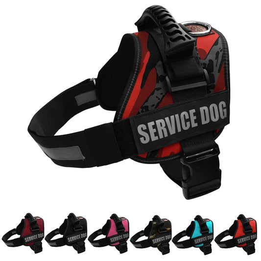 ALBCORP Reflective Service Dog Vest Harness -XXS to XL, Red Camo-Dog Vest Harness-AlbCorpShop