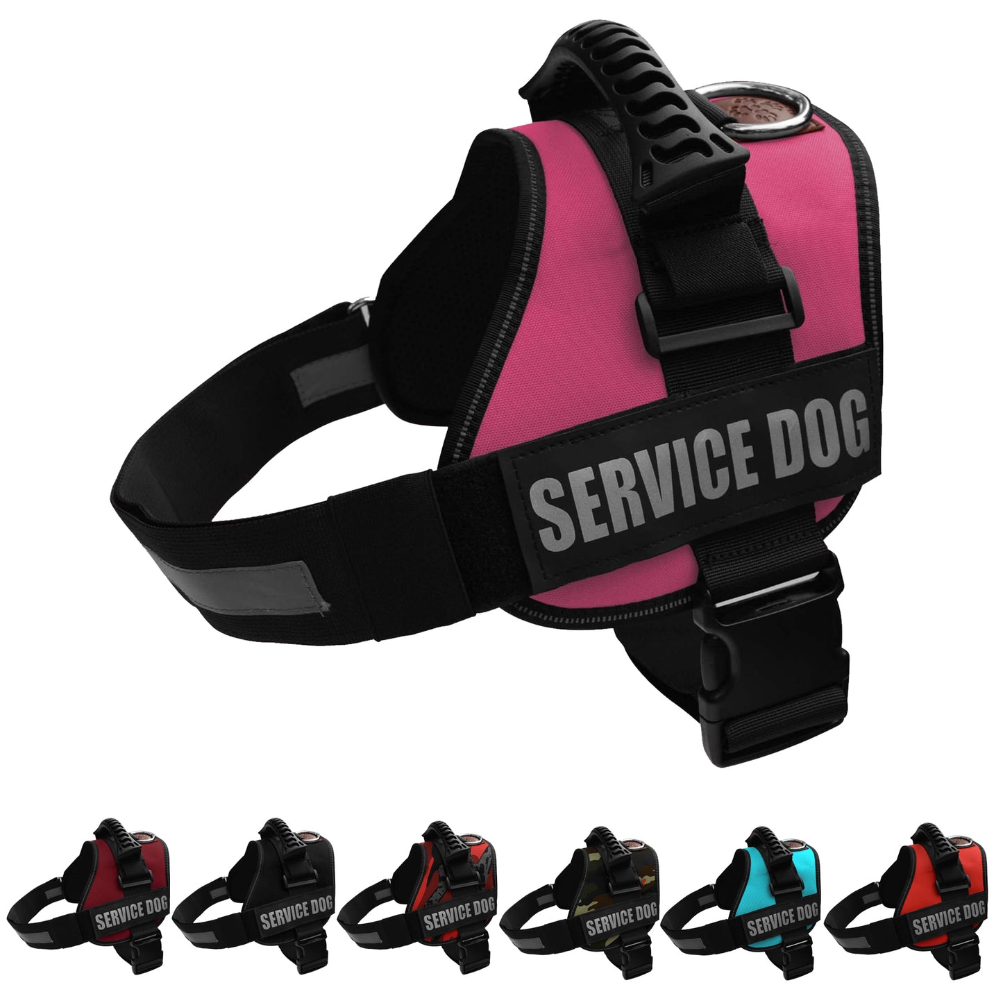 ALBCORP Reflective Service Dog Vest Harness -XXS to XL, Red Camo-Dog Vest Harness-AlbCorpShop