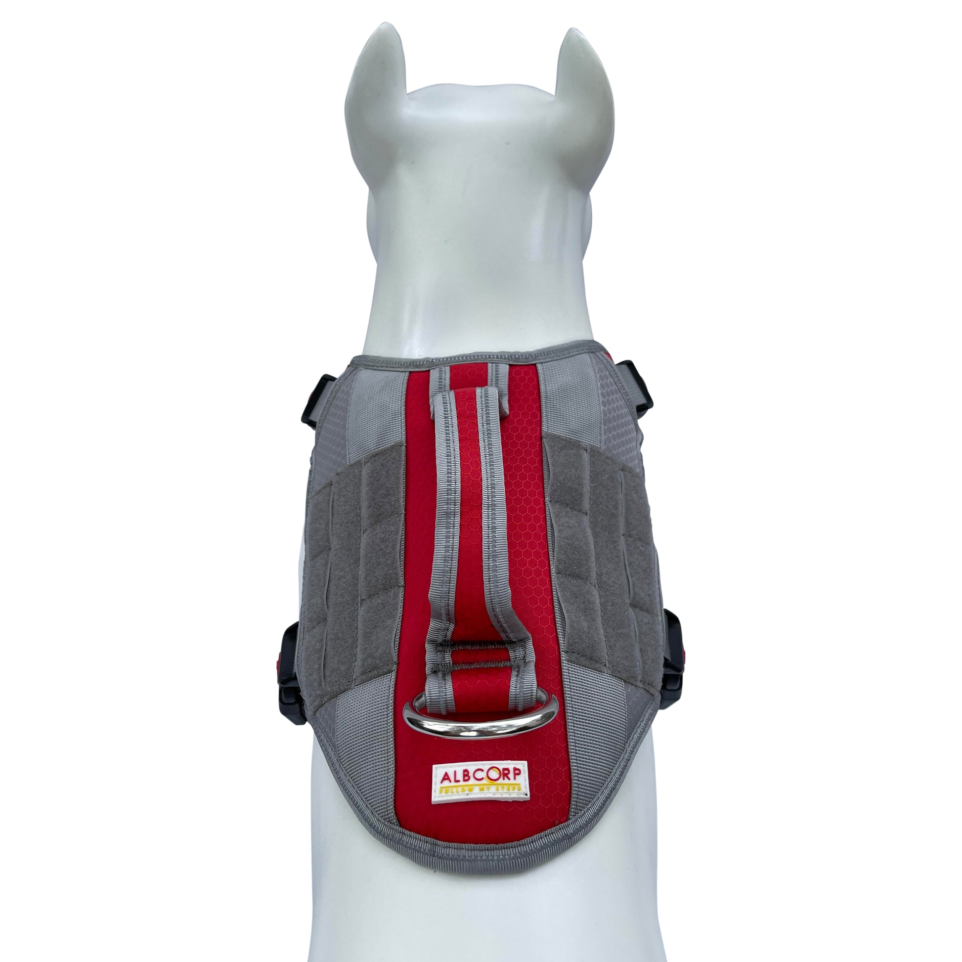 Albcorp Tactical Service Dog Vest Harness - No-Pull, S - XL, Red-Tactical Dog Harness-AlbCorpShop