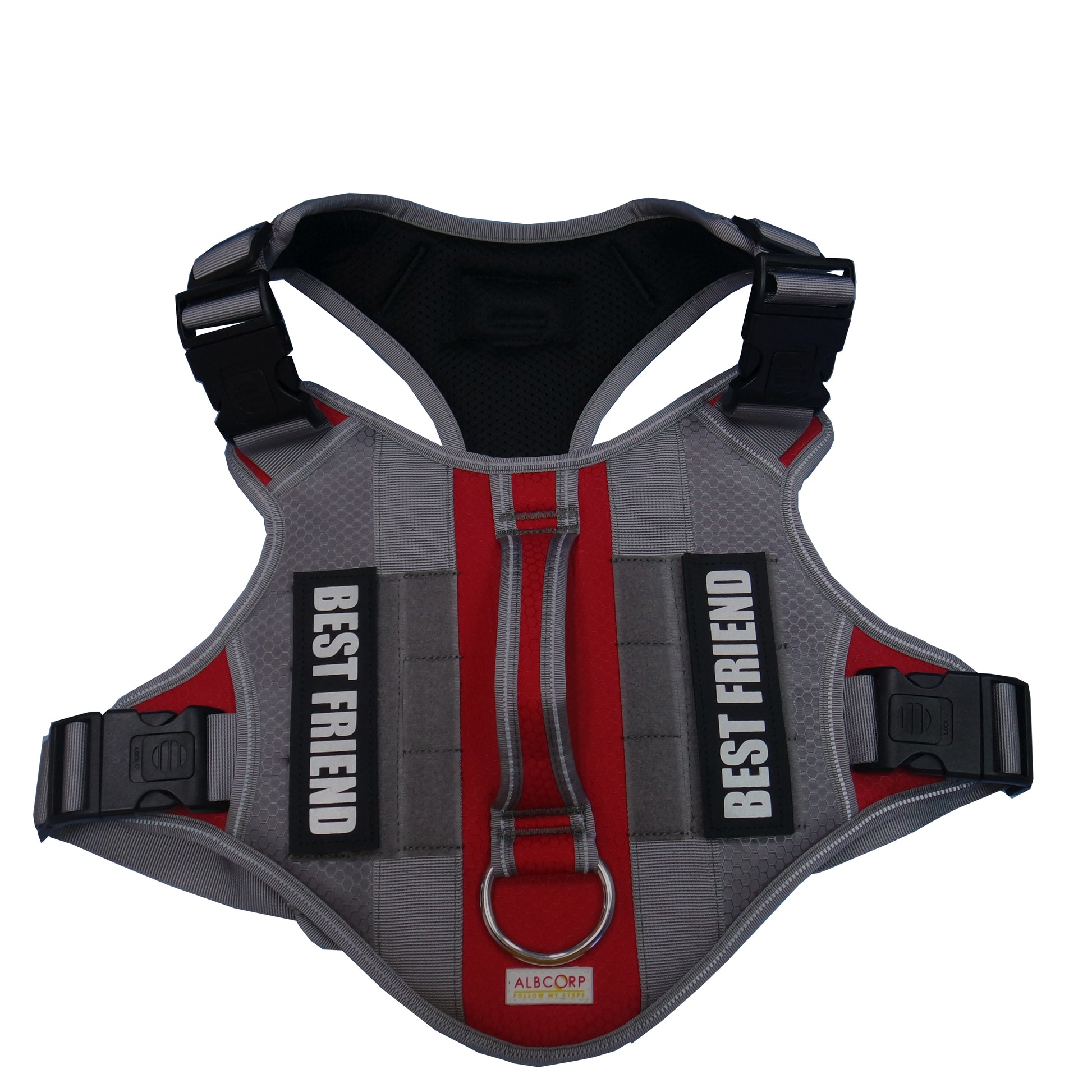 Albcorp Tactical Service Dog Vest Harness - No-Pull, S - XL, Red-Tactical Dog Harness-AlbCorpShop