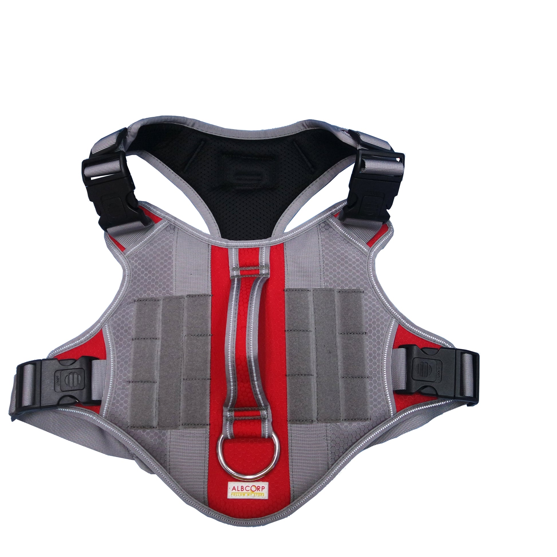 Albcorp Tactical Service Dog Vest Harness - No-Pull, S - XL, Red-Tactical Dog Harness-AlbCorpShop