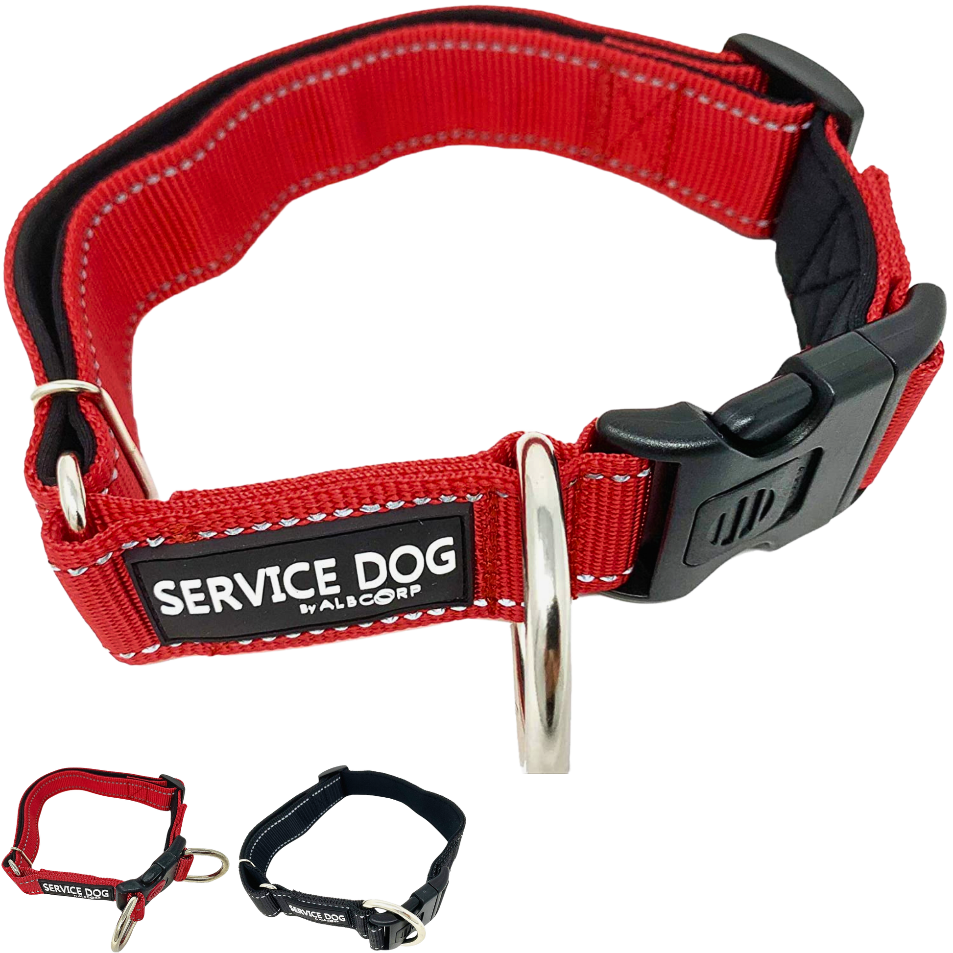 ALBCORP Service Dog Vest Harness - Reflective - Woven Polyester and Nylon, Comfy Mesh Padding - Sizes from XXS to XL – Service Dog Patches Included.-Dog Vest Harness-AlbCorpShop