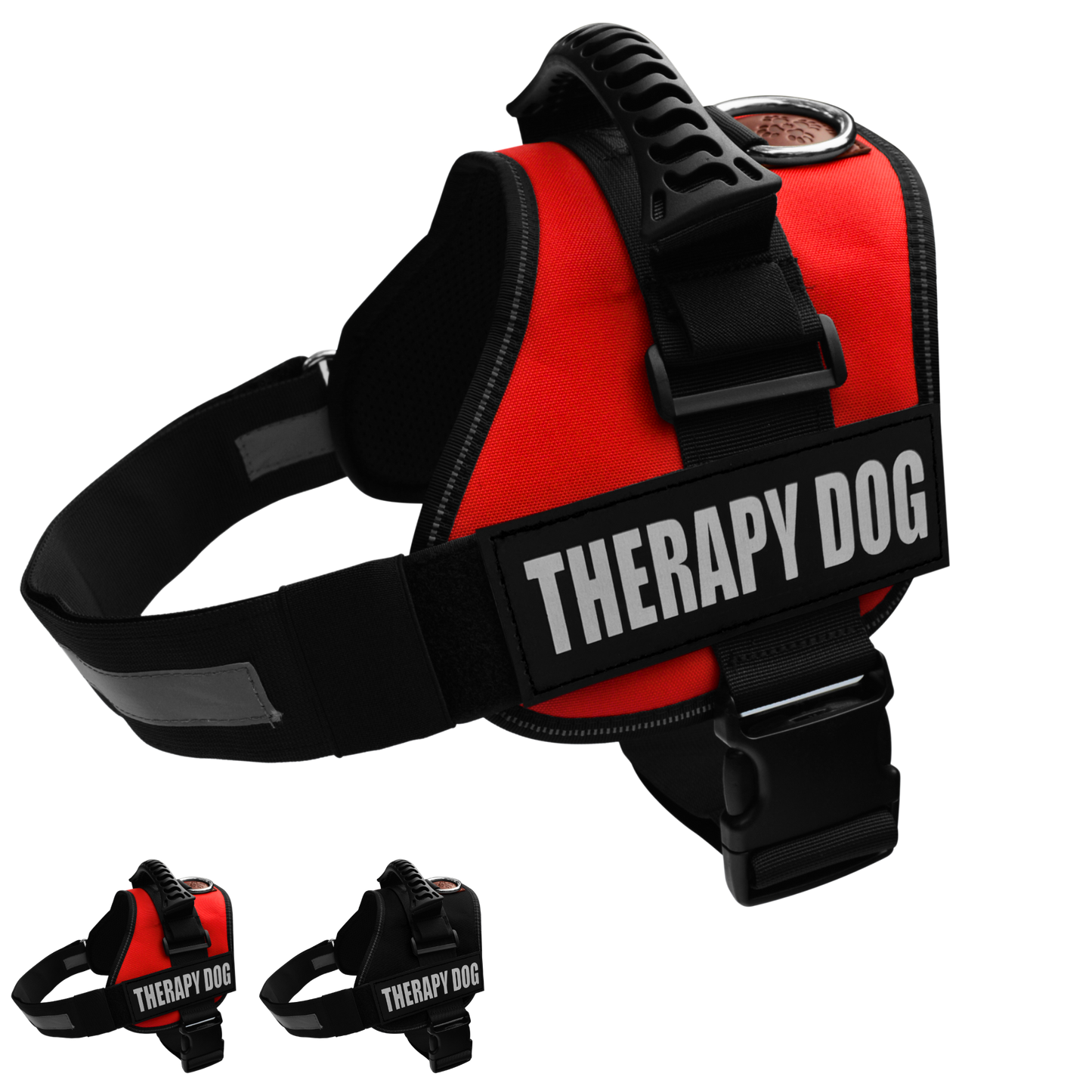 Albcorp Reflective Therapy Dog Vest Harness, Woven Polyester & Nylon, Adjustable Service Animal Jacket, with 2 Hook and Loop Therapy Dog Removable Patches